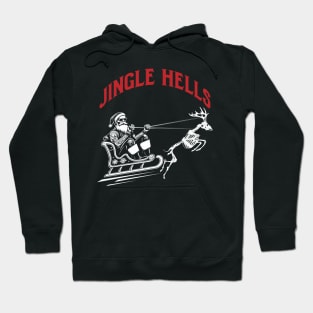 Christmas Jingle Hells Santa with Skeleton Reindeer Hoodie